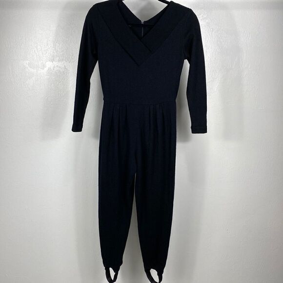 Clifford and Wills Vintage Black Wool Gaiters Jumpsuit XSP - Picture 1 of 12